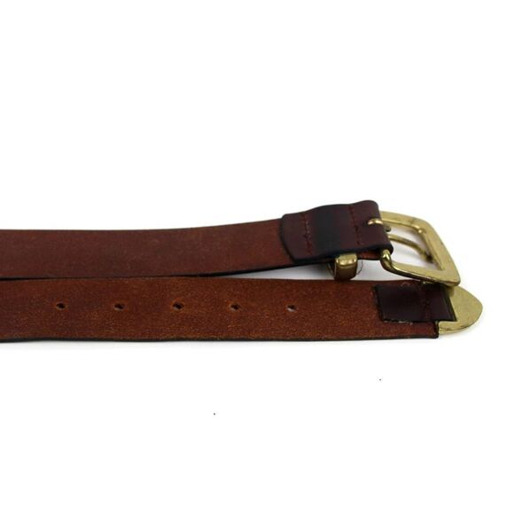 VTG BROWN GENUINE LEATHER 1 3/8"Wd CASUAL DRESS WOMEN'S BELT Sz M (X62 - Picture 11 of 11